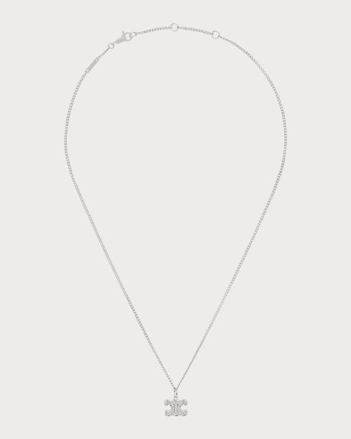 CELINE Triomphe Rhinestone Necklace Brass(2 Colors)