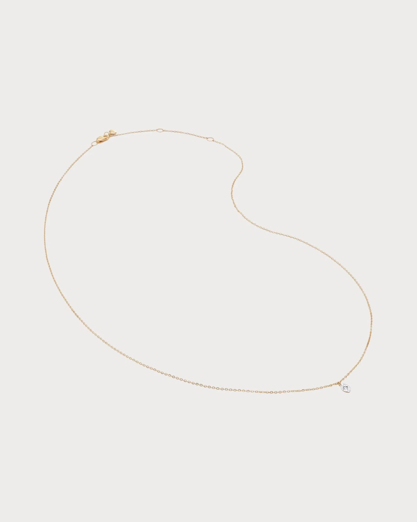 MONICA VINADER Marquise 14ct Yellow Gold And 0.016ct Lab-Grown Diamond Pendant Necklace(Gold)